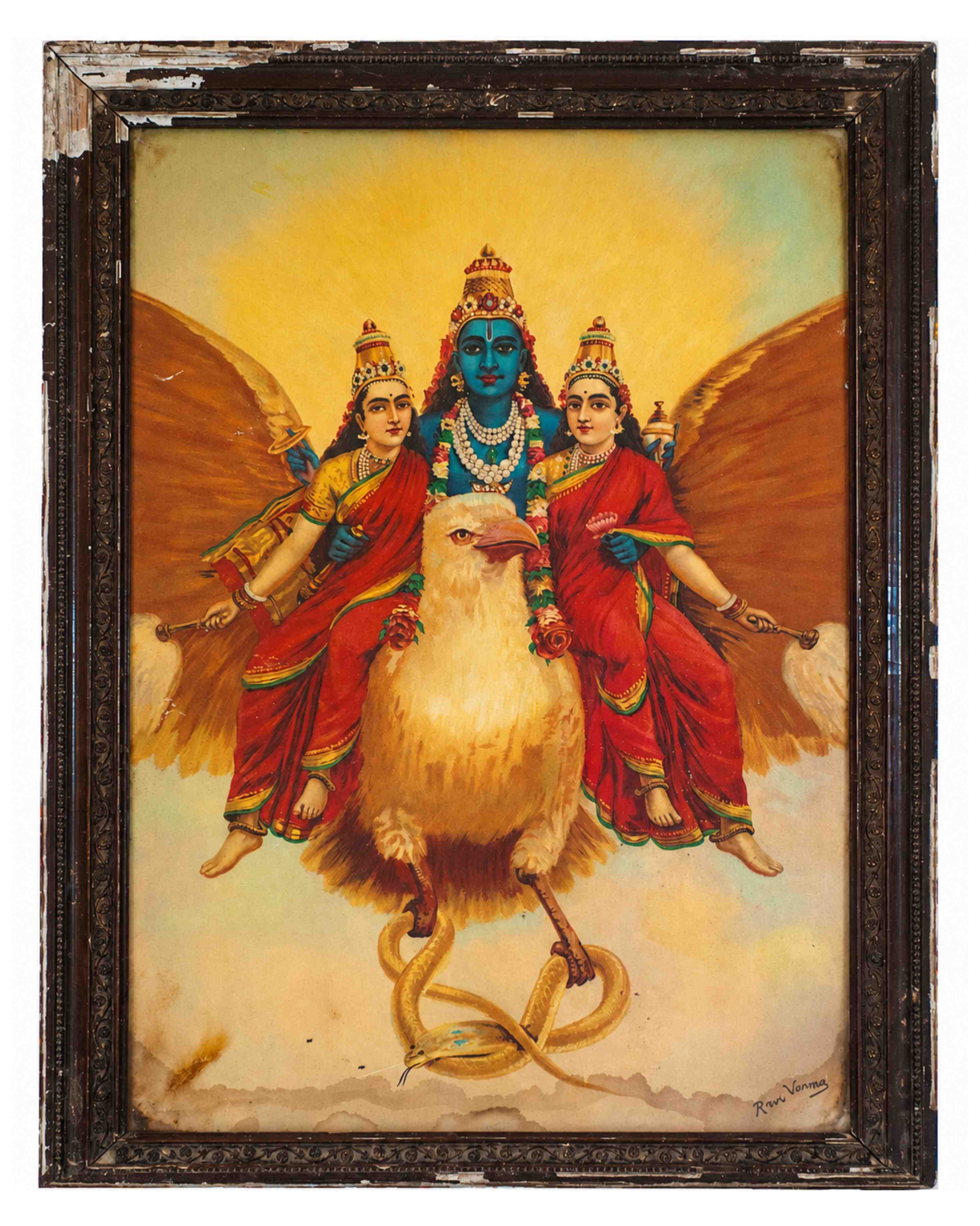 'Garuda Vahana' Oleograph